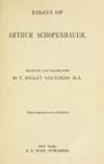 The Essays Of Arthur Schopenhauer