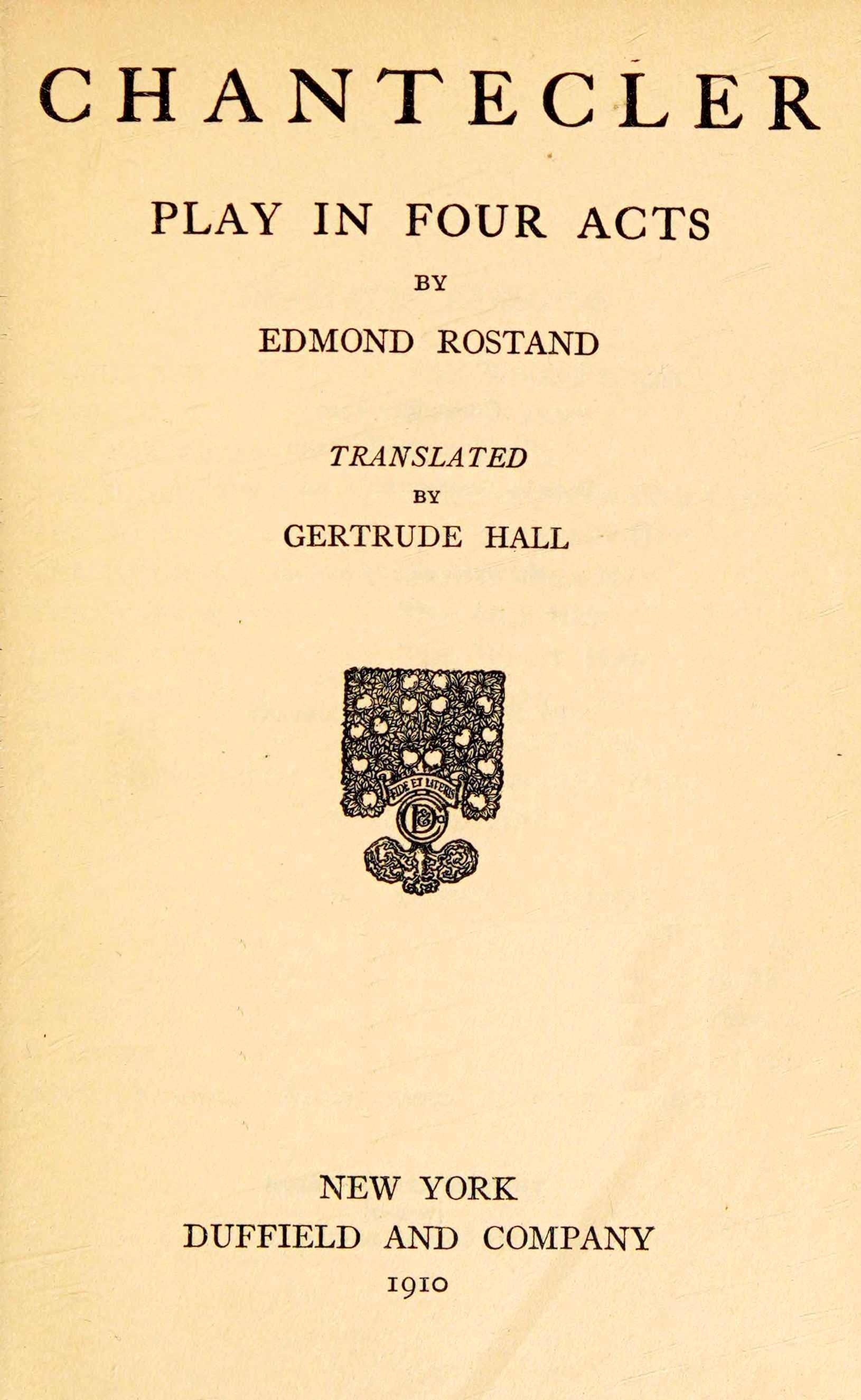 Chantecler: Play in Four Acts