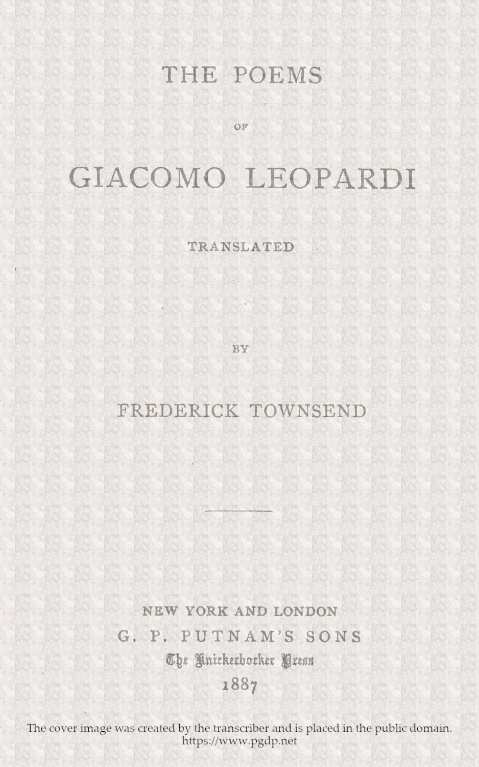 The Poems of Giacomo Leopardi