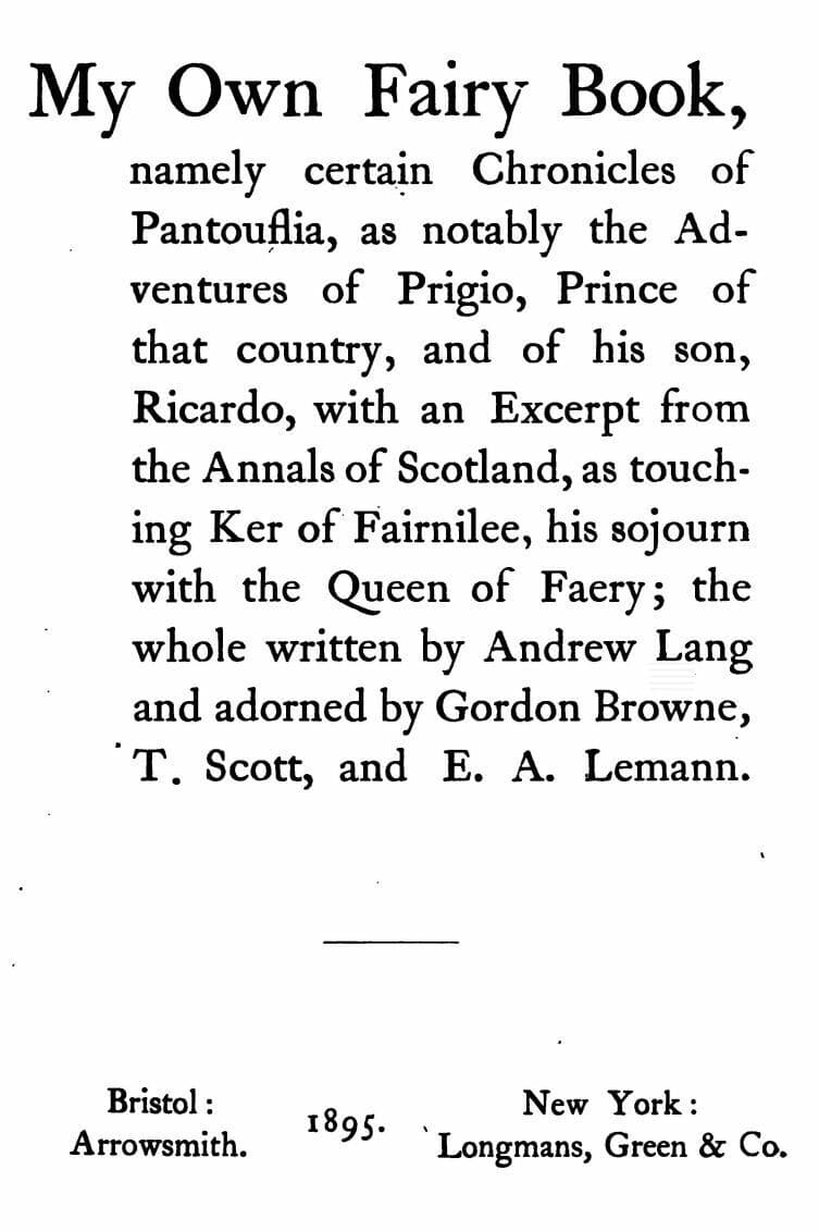 Prince Prigio: From "his Own Fairy Book