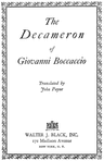 The Decameron of Giovanni Boccaccio