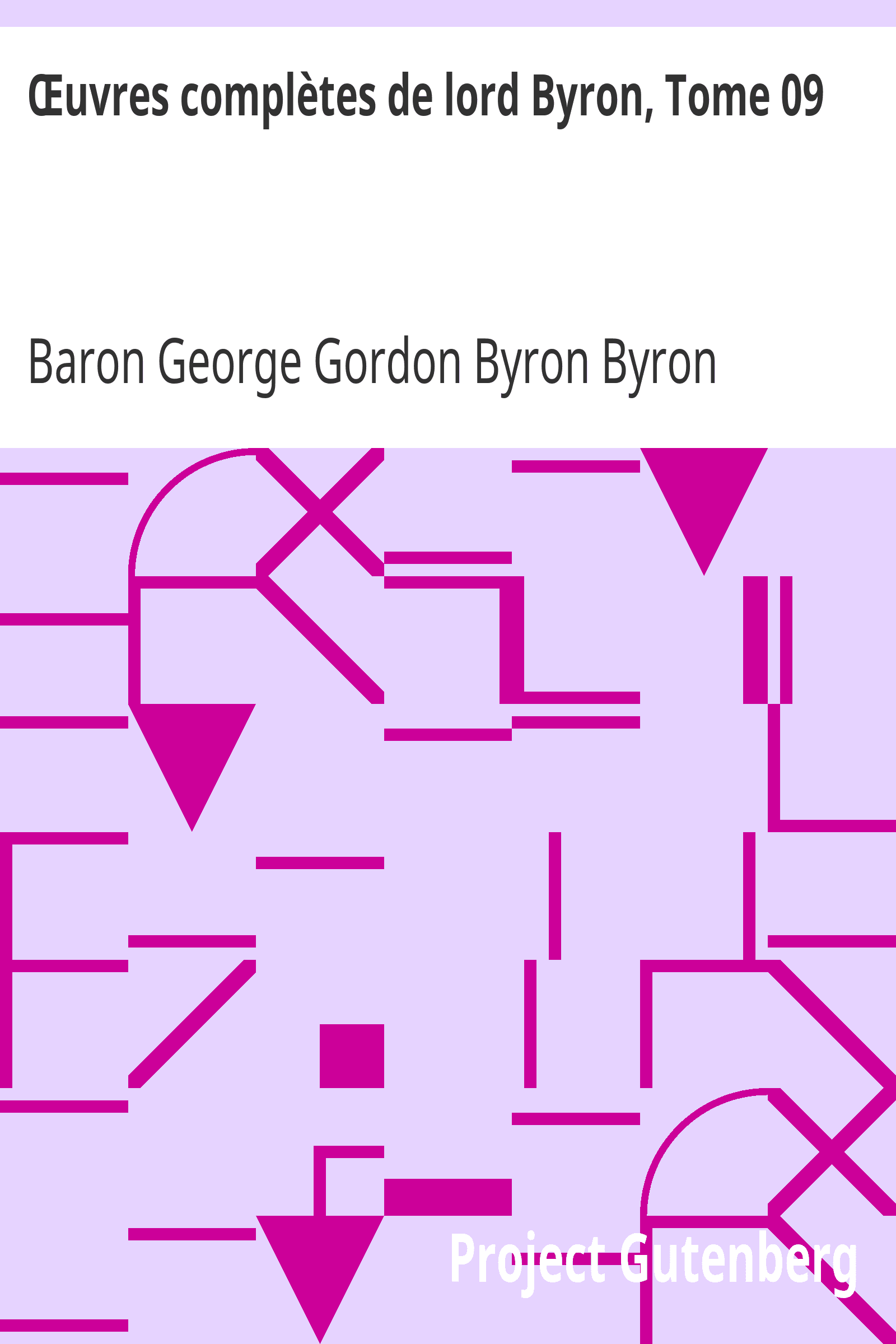 Œuvres complètes de lord Byron, Tome 09