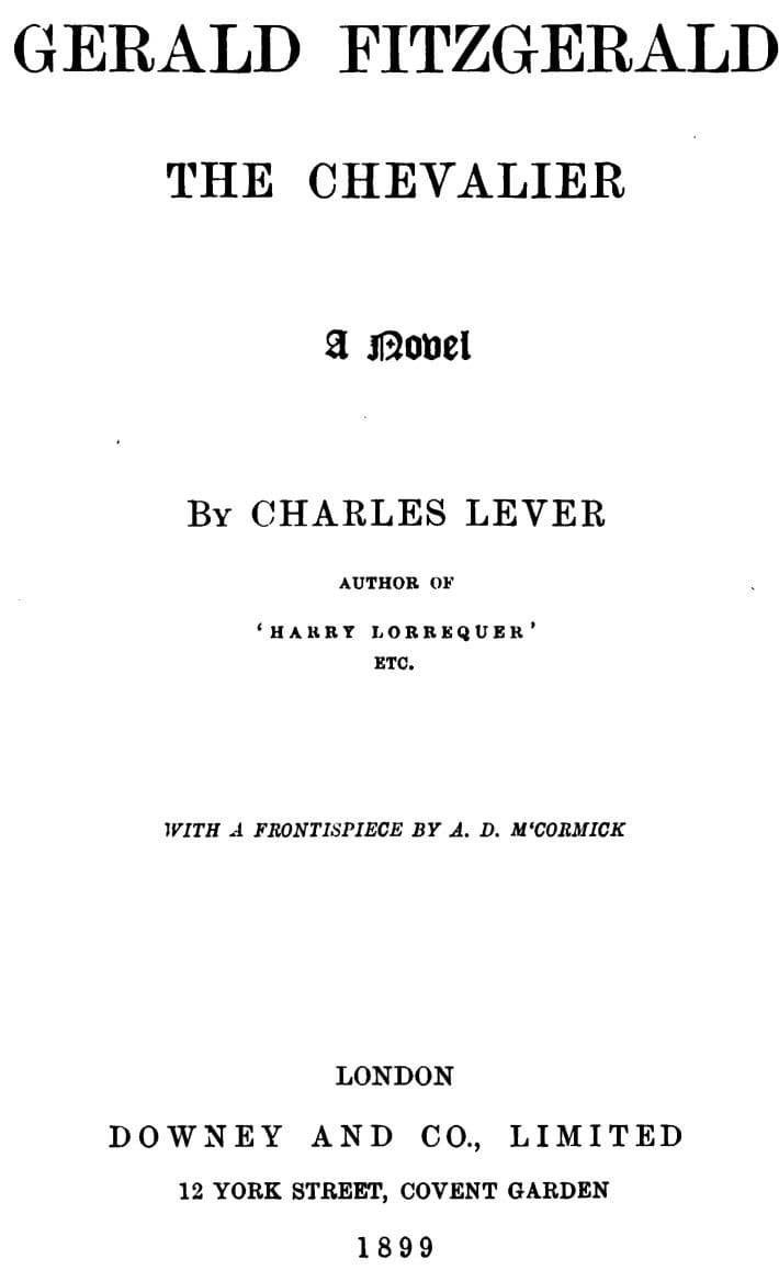Gerald Fitzgerald, the Chevalier: A Novel