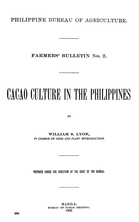 Cacao Culture in the Philippines