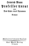 Professor Unrat, Oder, Das Ende Eines Tyrannen