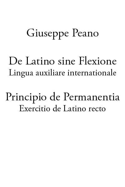 De Latino Sine Flexione; Principio De Permanentia