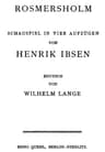 Rosmersholm: Schauspiel in Vier Aufzügen