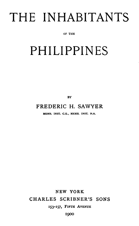 The Inhabitants of the Philippines