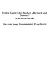 Erstes Kapitel Des Buches "Richard Und Samuel"die Erste Lange Eisenbahnfahrt (prag-Zürich)