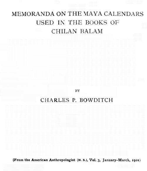 Memoranda on the Maya Calendars Used in the Books of Chilan Balam