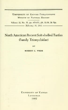 North American Recent Soft-Shelled Turtles (family  Trionychidae)