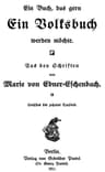 Ein Buch, Das Gern Ein Volksbuch Werden Möchte