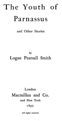 The Youth of Parnassus, and Other Stories
