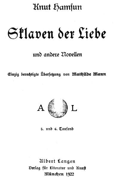 Sklaven Der Liebe, Und Andere Novellen