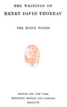 The Maine Woods: The Writings of Henry David Thoreau, Volume 03 (of 20)