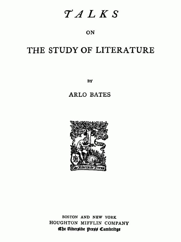 Talks on the Study of Literature.