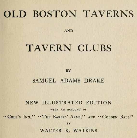 Old Boston Taverns and Tavern Clubs