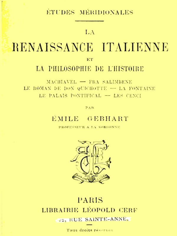 La Renaissance Italienne Et La Philosophie De L'histoire