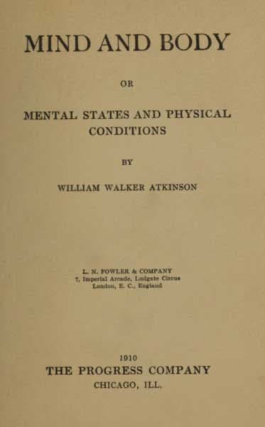Mind and Body; Or, Mental States and Physical Conditions