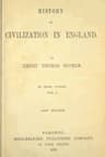 History of Civilization in England,  Vol. 1 of 3