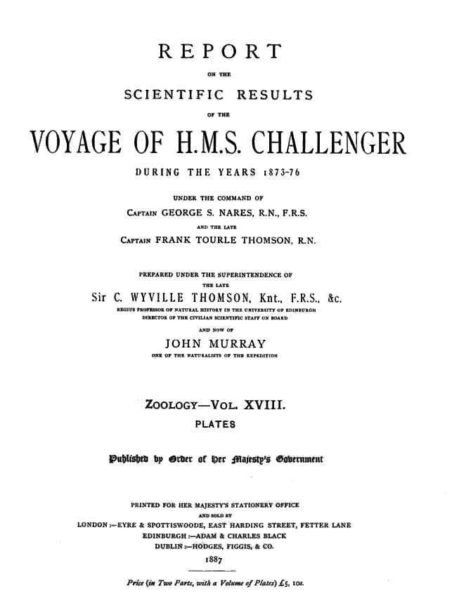 Report on the Radiolaria Collected by H.m.s. Challenger During the Years 1873-1876, Platesreport on the Scientific Results of the Voyage of H.m.s. Challenger During the Years 1873-76, Vol. XVIII