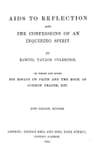 AIDS to Reflection; And, the Confessions of an Inquiring Spirit