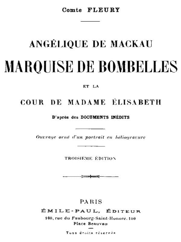 Angélique De Mackau, Marquise De Bombelles, Et La Cour De Madame Élisabeth