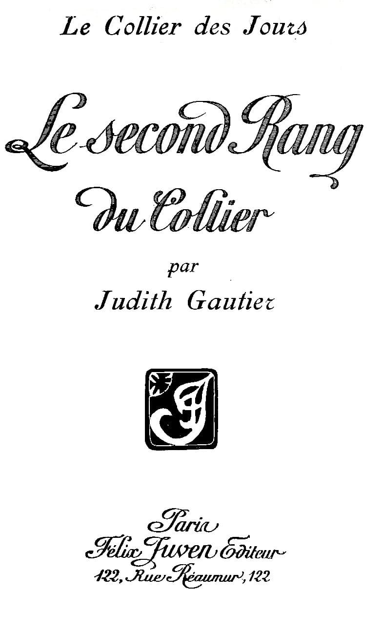 Le Collier Des Jours: Le Second Rang Du Collier