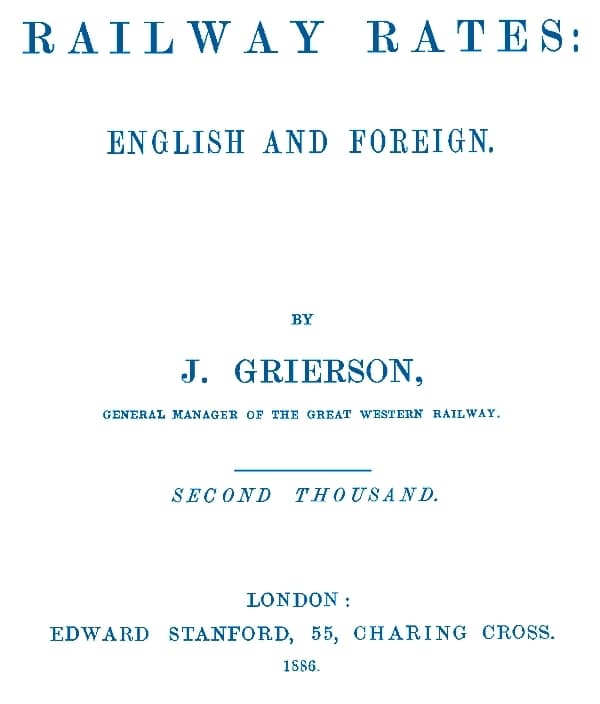 Railway Rates: English and Foreign