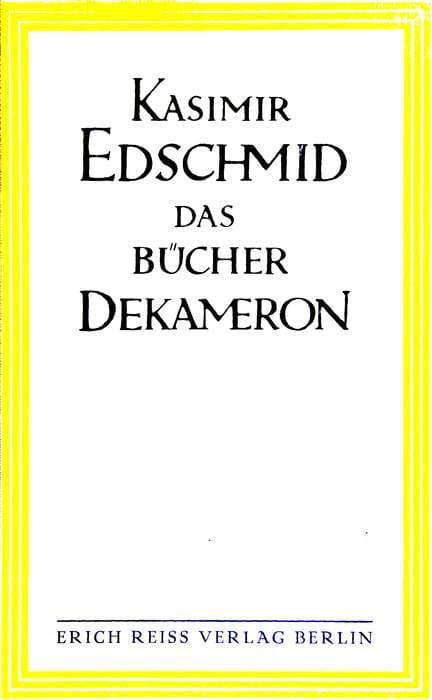 Das Bücher-Dekameroneine Zehn-Nächte-Tour Durch Die Europäische Gesellschaft Und Literatur