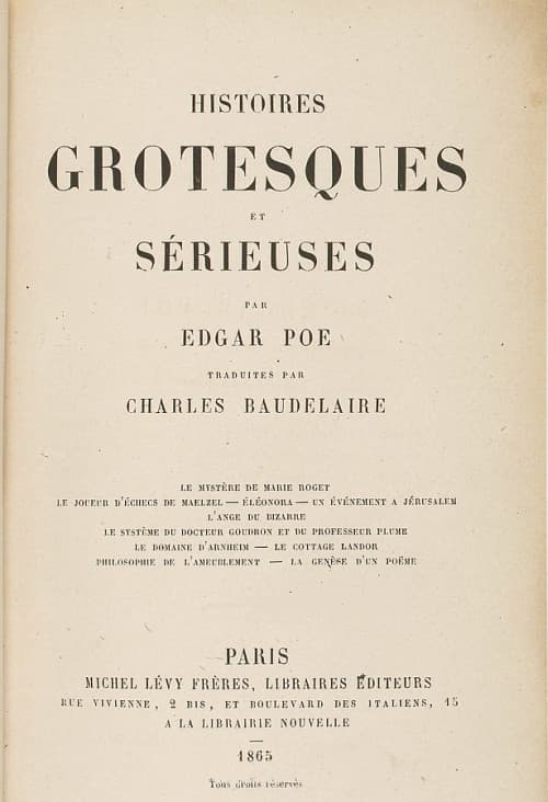 Histoires Grotesques Et Sérieuses
