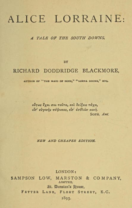 Alice Lorraine: A Tale of the South Downs