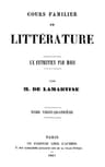 Cours Familier De Littérature - Volume 24