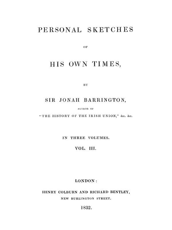 Personal Sketches of His Own Times, Vol. 3 (of 3)