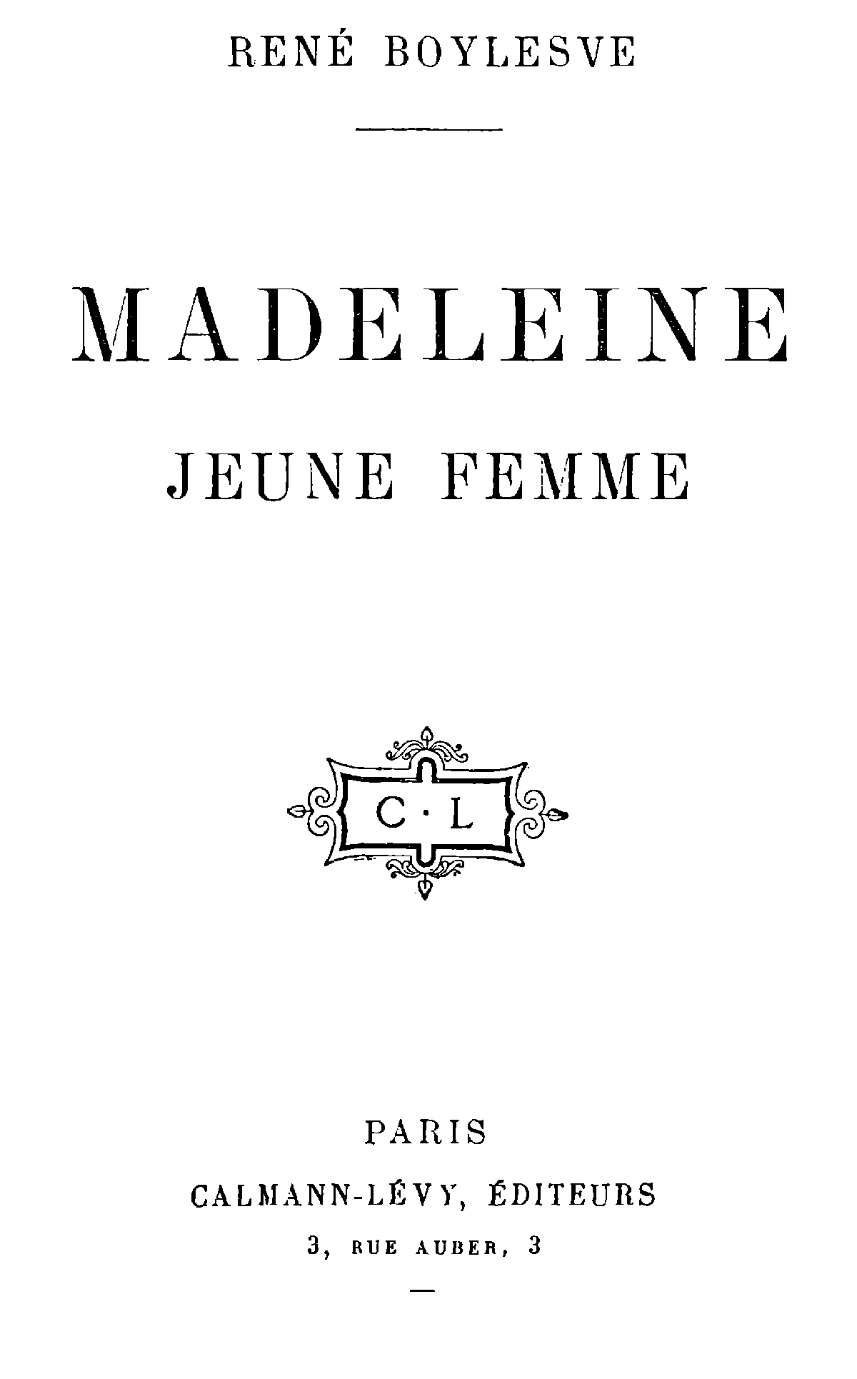 Madeleine, Jeune Femme