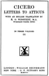Cicero: Letters to Atticus, Vol. 3 of 3