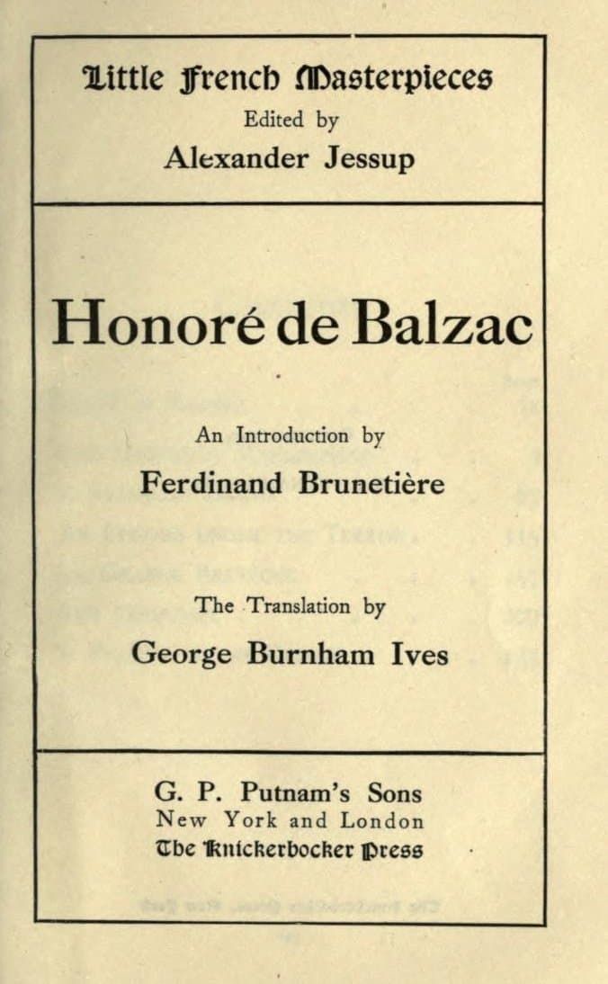 Honoré De Balzac