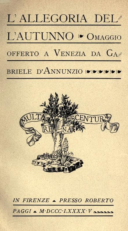 L'allegoria Dell'autunno: Omaggio Offerto a Venezia Da Gabriele D'annunzio