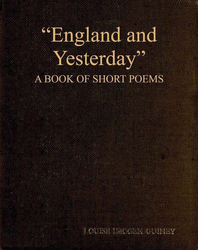 England and Yesterday": A Book of Short Poems