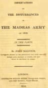 Observations on the Disturbances in the Madras Army in 1809