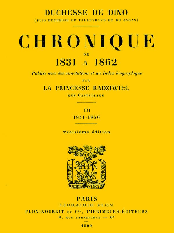 Chronique De 1831 À 1862, Tome 3 (de 4)