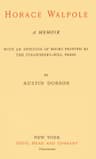 Horace Walpole: A memoir