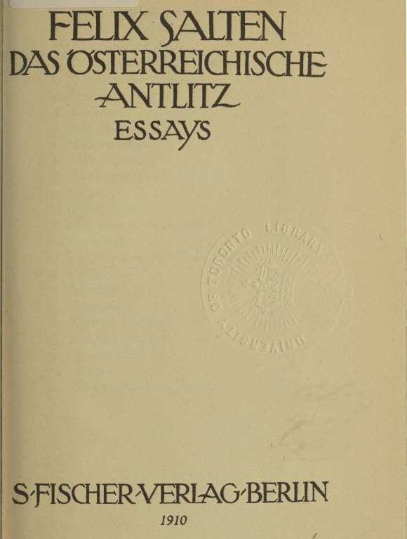 Das Österreichische Antlitz: Essays
