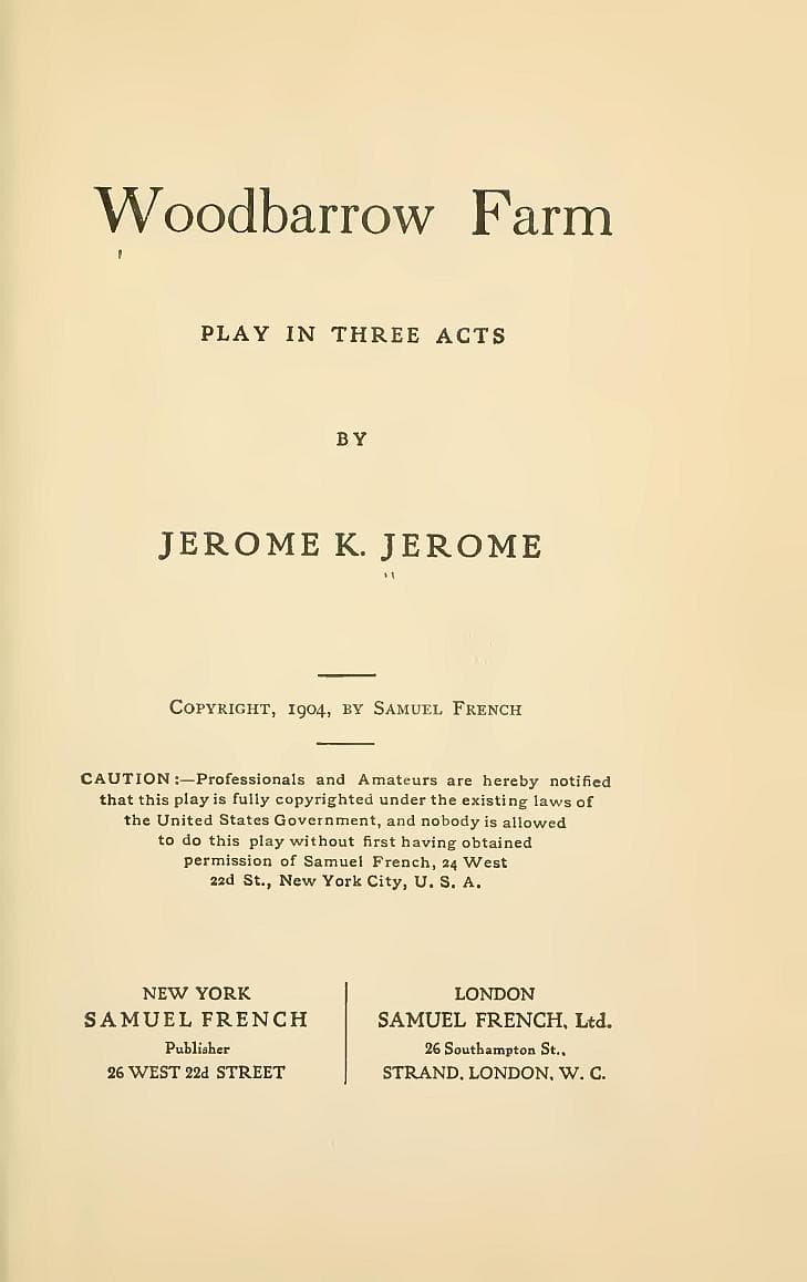 Woodbarrow Farm: Play in Three Acts