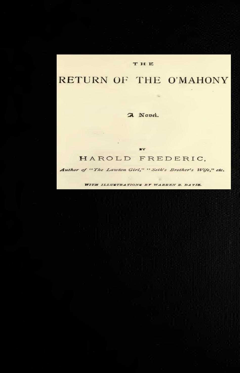 The Return of the O'mahony: A Novel