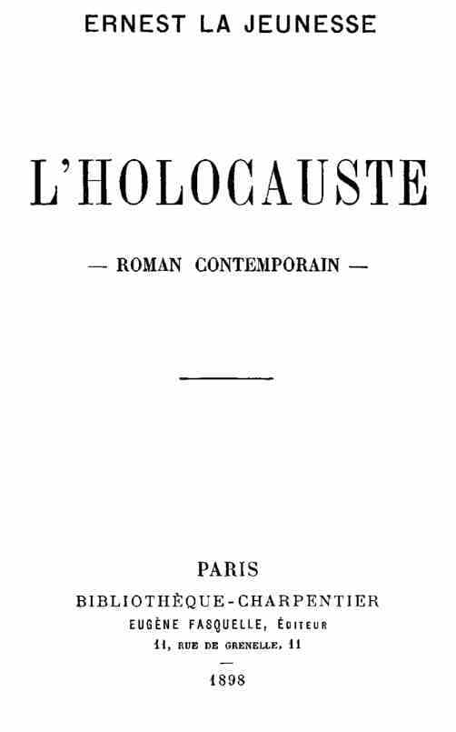 L'Holocauste: Roman Contemporain
