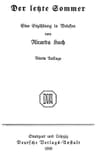 Der letzte Sommer: Eine Erzählung in Briefen
