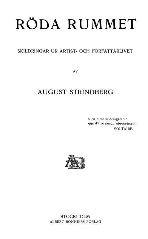 Röda Rummet: Skildringar Ur Artist- Och Författarlivet