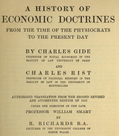 A History of Economic Doctrines: From the Time of the Physiocrats to the Present Day