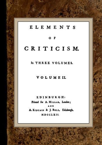 Elements of Criticism, Volume II.